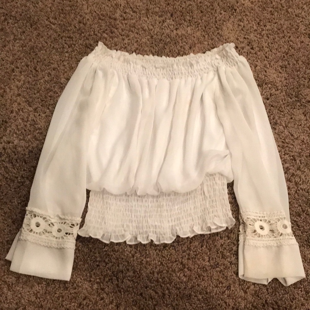 White off the shoulder top